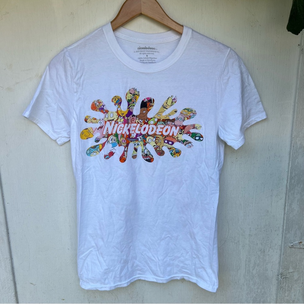 Nickelodeon 90s Cartoon White Short Sleeve Shirt Size Small